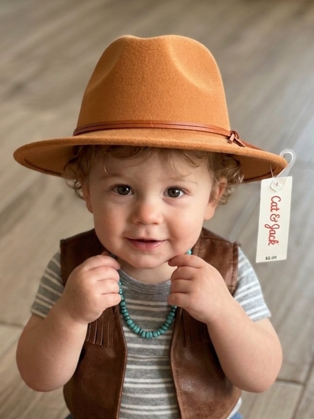 Cat & Jack Orange Felt Fedora Hat for Kids